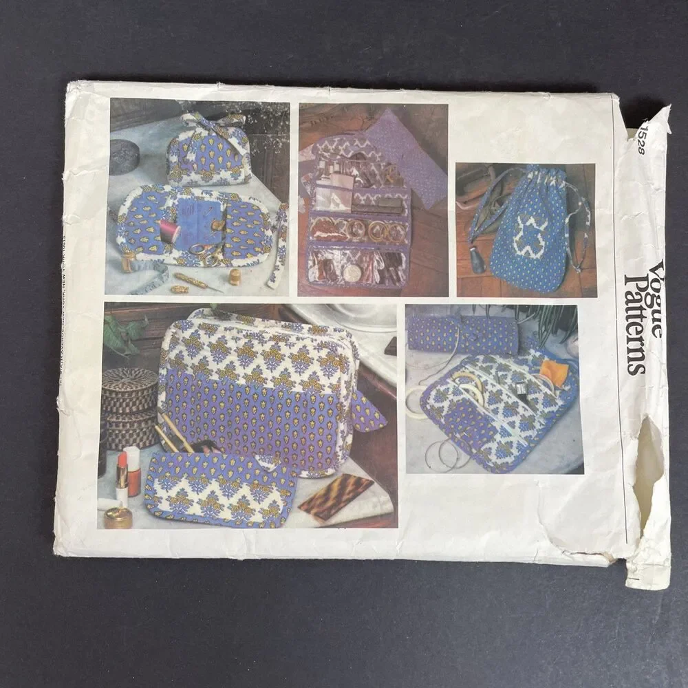 Vintage Vogue Patterns Crafts Organizer Sewing Kit Shoe Bag Uncut Pattern 1528